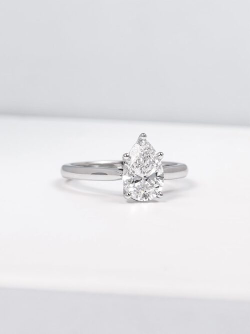 Pear Lab Grown Diamond White Gold Engagement Ring
