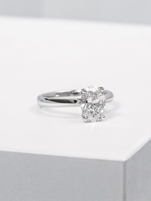 Oval Lab Grown Diamond White Gold Engagement Ring