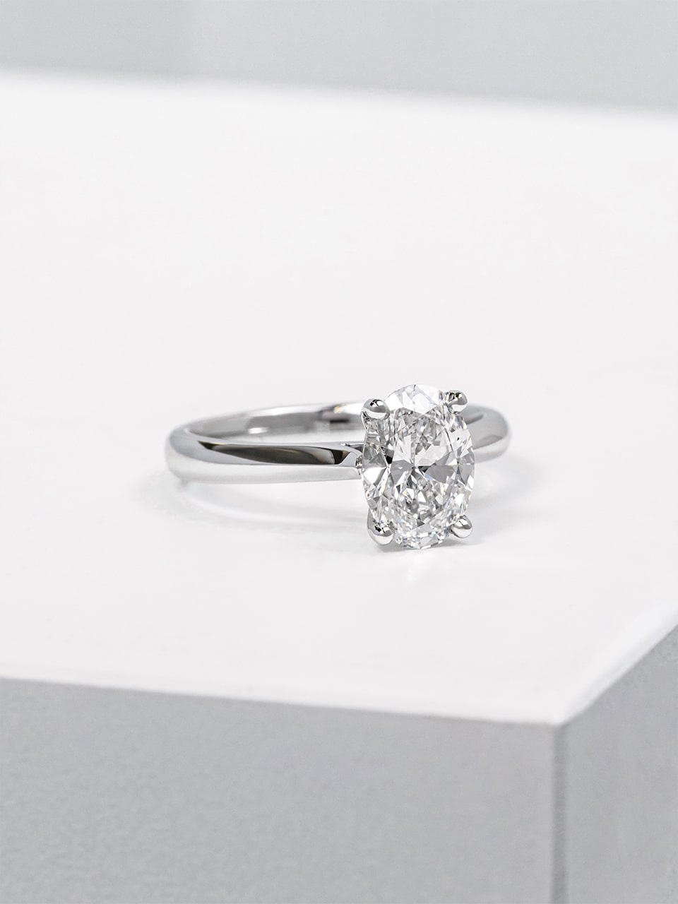 Oval Lab Grown Diamond White Gold Engagement Ring