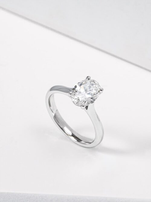Oval Lab Grown Diamond White Gold Engagement Ring