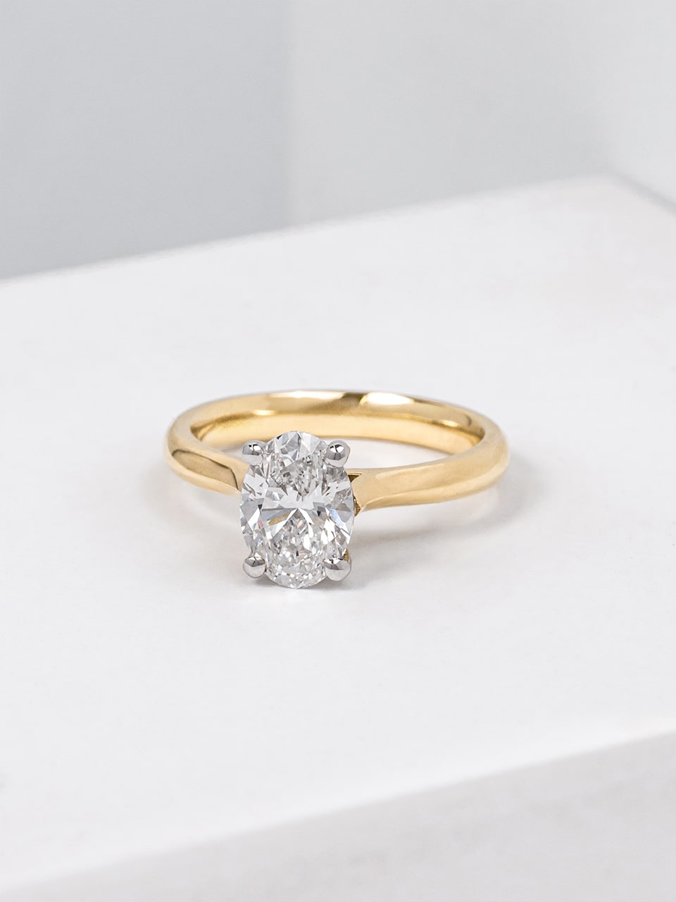 Oval Lab Grown Diamond Yellow Gold Engagement Ring