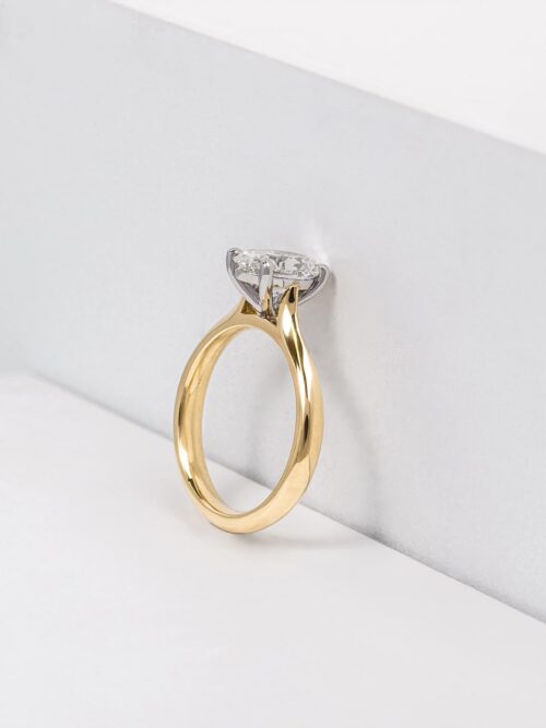 Oval Lab Grown Diamond Yellow Gold Engagement Ring