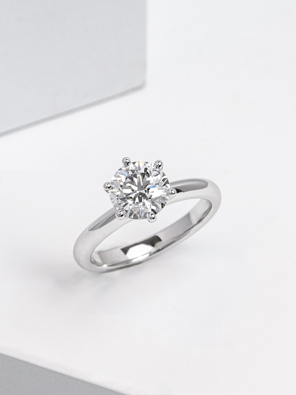 Brilliant Cut Lab Grown Diamond White Gold Engagement Ring