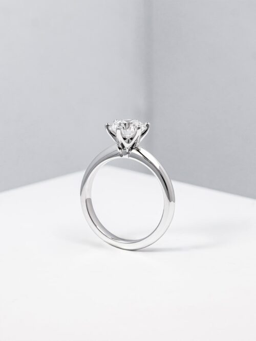 Brilliant Cut Lab Grown Diamond White Gold Engagement Ring