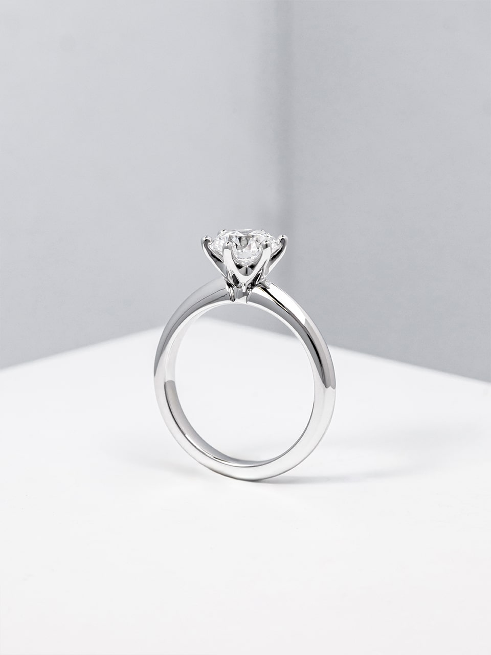 Brilliant Cut Lab Grown Diamond White Gold Engagement Ring