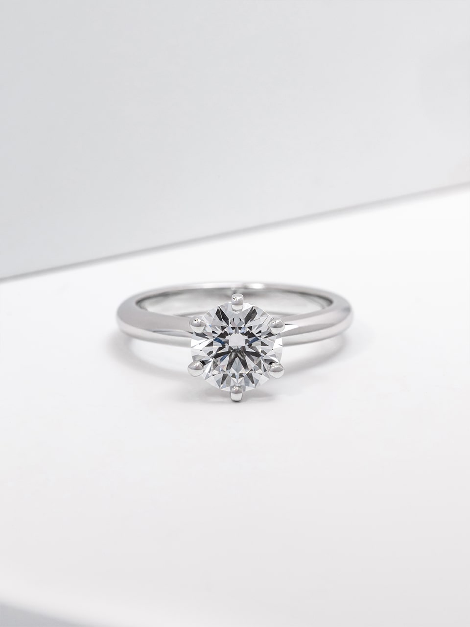 Brilliant Cut Lab Grown Diamond Solitaire White Gold Engagement Ring