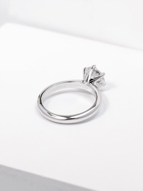 Brilliant Cut Lab Grown Diamond Solitaire White Gold Engagement Ring