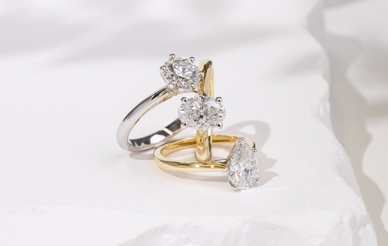 Modern 18ct Gold, Diamond Trilogy Ring - Antique And Vintage Elegance  Online Australia Melbourne Sydney