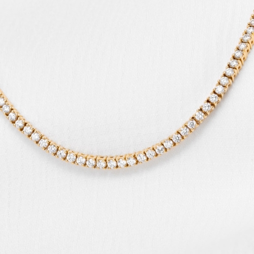 Yellow gold diamond tennis bracelet