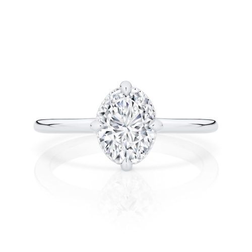 Oval Diamond Solitaire Ring in Platinum | Meridian