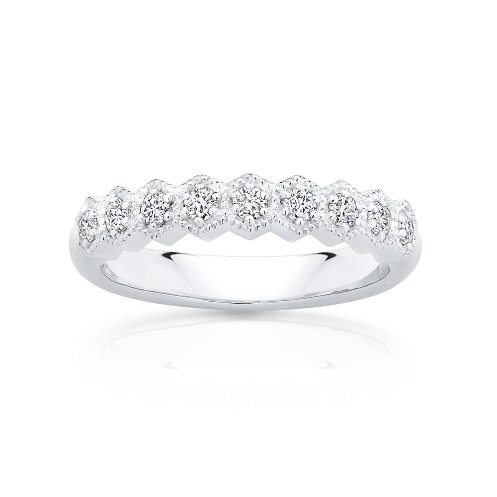 Diamond Vintage Wedding Ring in Platinum | Alix