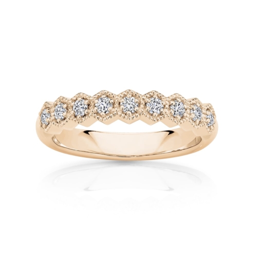 Diamond Vintage Eternity Ring in Rose Gold | Alix