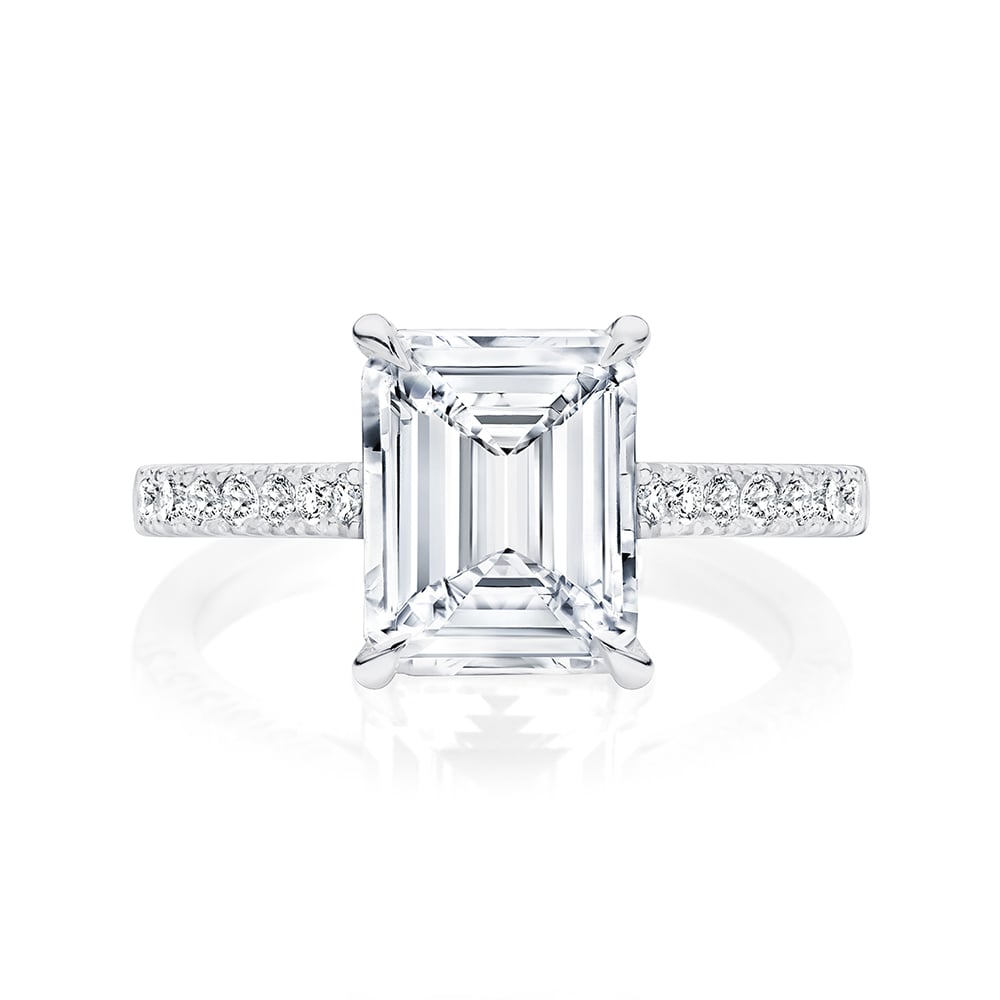 Art Deco Certified Diamond Engagement Ring Platinum - Trademark Antiques