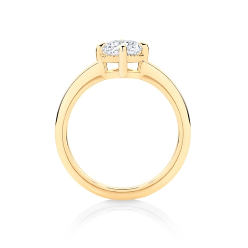 Oval Diamond Solitaire Ring in Yellow Gold | Meridian