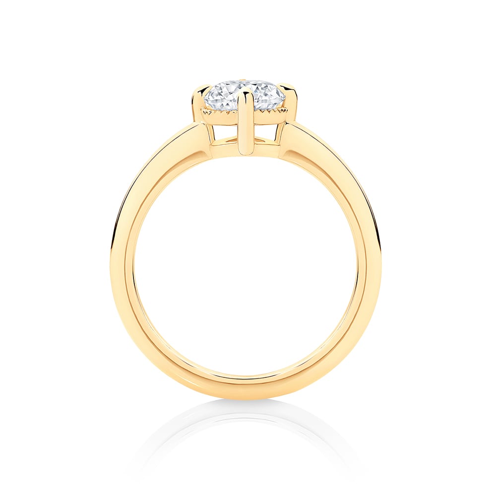 Oval Diamond Solitaire Ring in Yellow Gold | Meridian