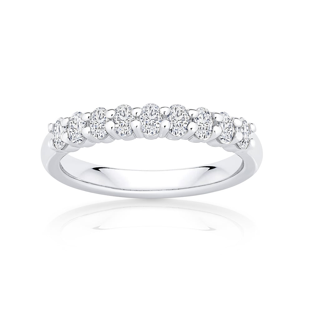 Diamond Classic Eternity Ring in White Gold | Oval Harmony