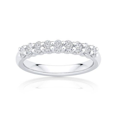 Diamond Classic Wedding Ring in White Gold | Oval Harmony