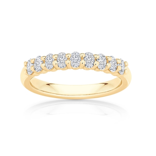 Diamond Classic Eternity Ring in Yellow Gold | Oval Harmony