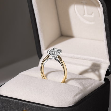 A finished Larsen jewellery engagement ring with box, ready to collect