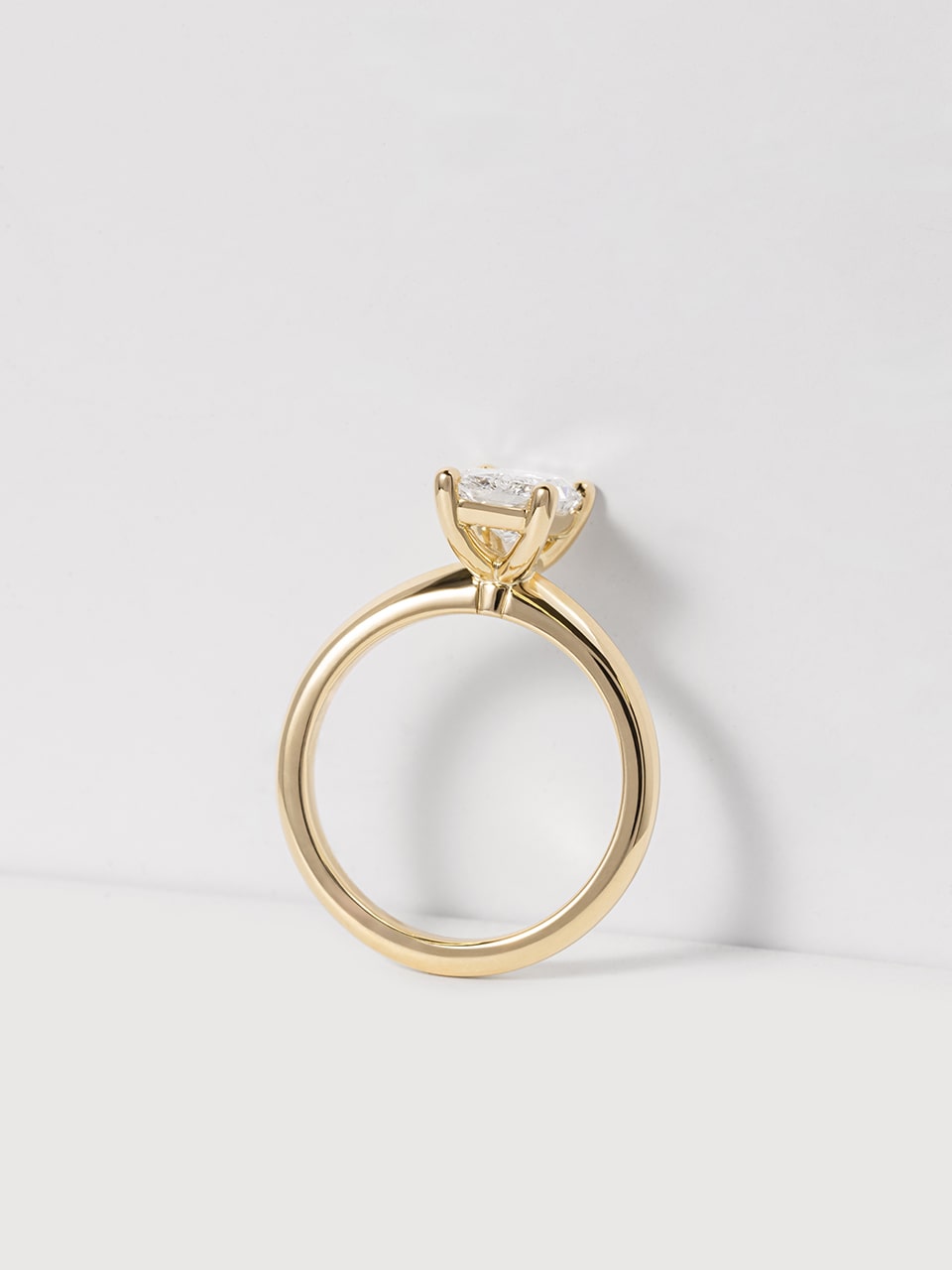 Radiant Cut Lab Grown Diamond Engagement Ring in Yellow Gold