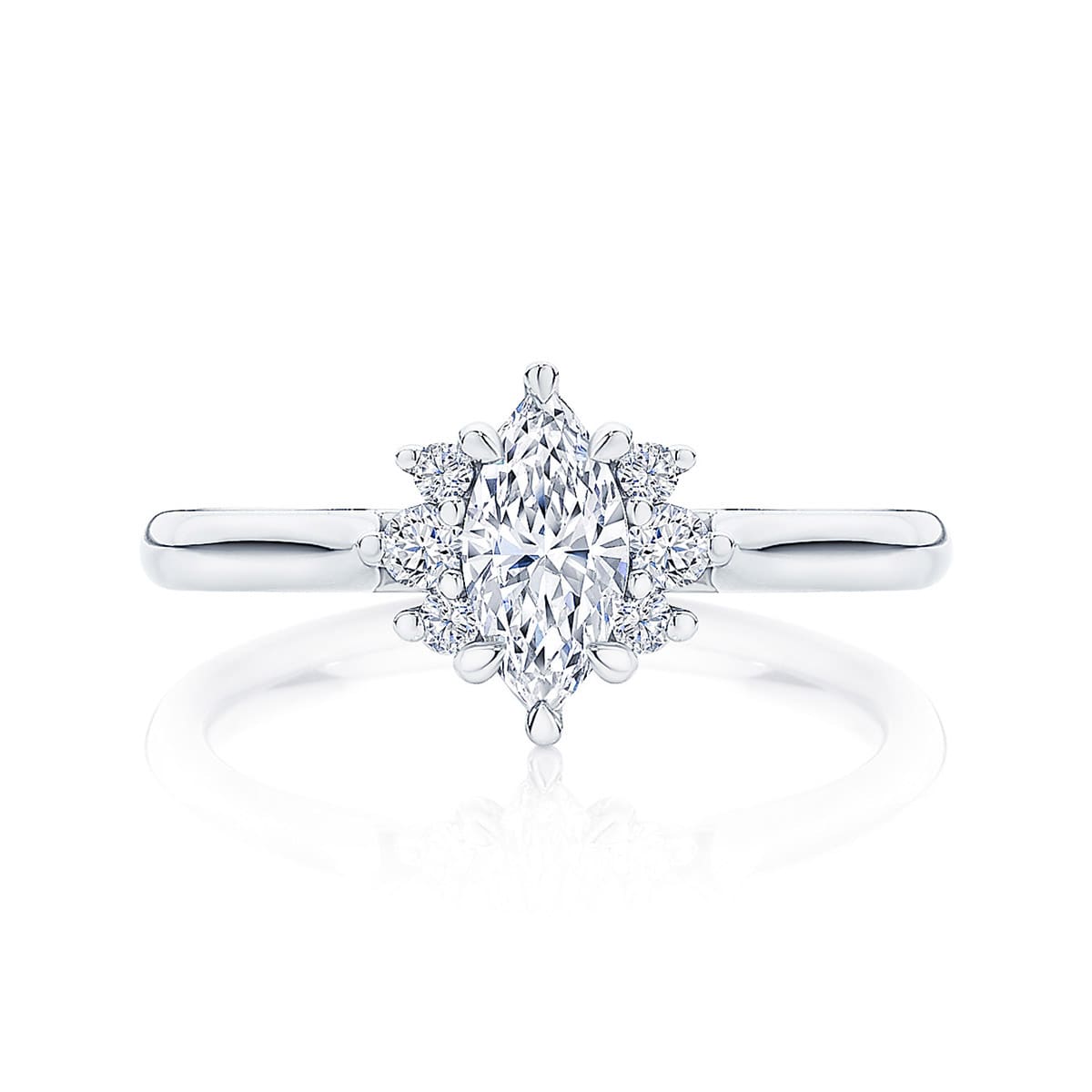 Cyra Marquise Diamond with Side Stones Platinum Engagement Ring