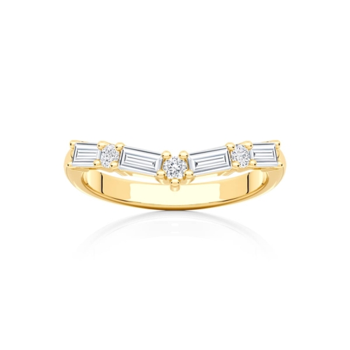 Esplanade Diamond Contoured Yellow Gold Wedding Ring