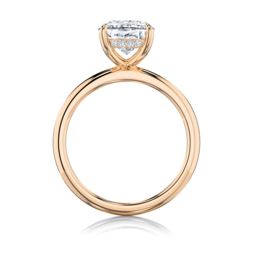 Nimbus Oval Diamond Hidden Halo Engagement Ring in Rose Gold