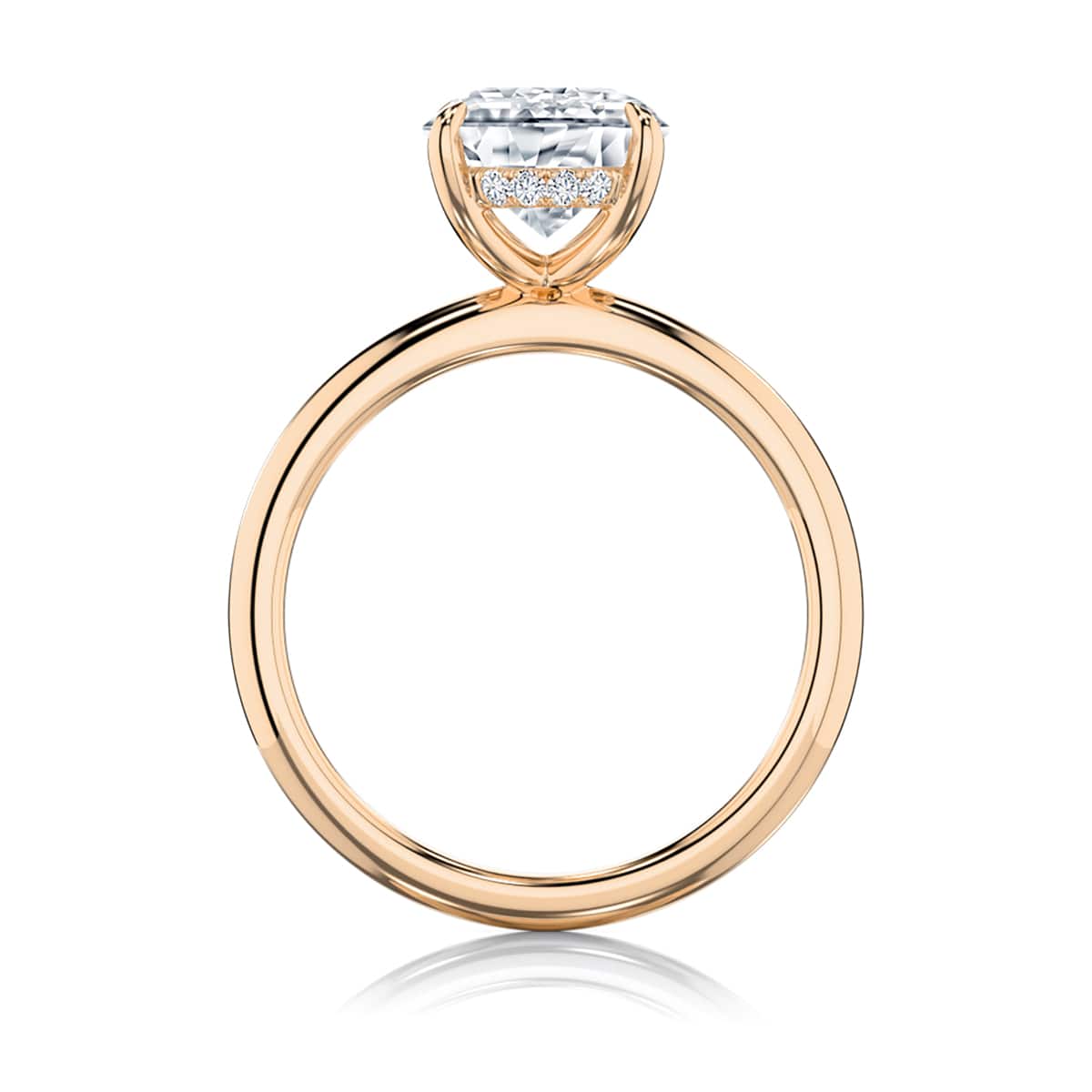 Nimbus Oval Diamond Hidden Halo Engagement Ring in Rose Gold