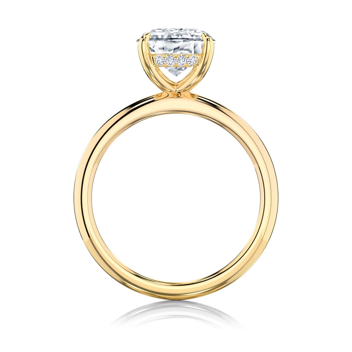 Nimbus Hidden Halo Oval Diamond Engagement Ring in Yellow Gold