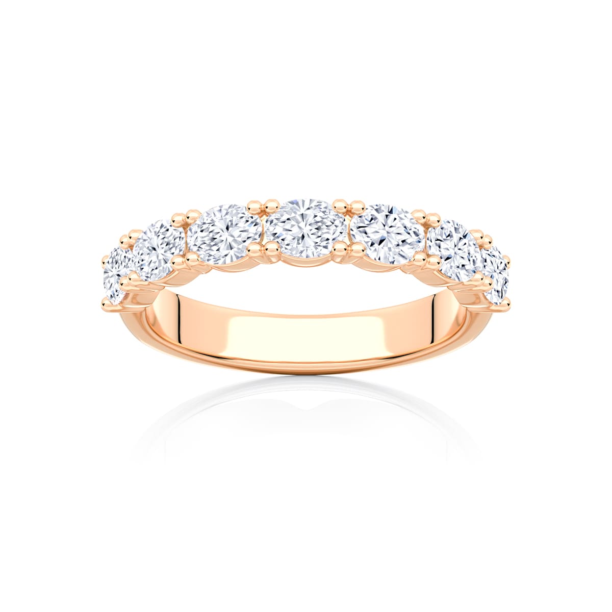 Parabola Oval Lab Grown Diamond Wedding Ring in Rose Gold