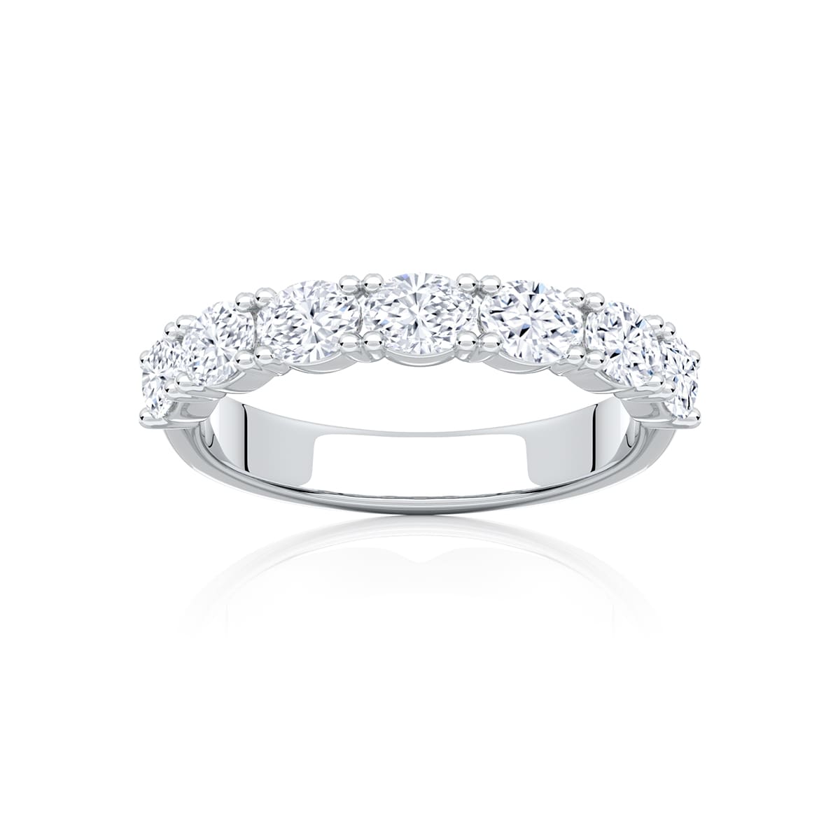 Parabola Oval Lab Grown Diamond Wedding Ring in White Gold