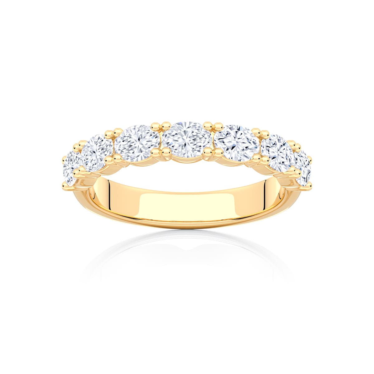 Parabola Oval Lab Grown Diamond Wedding Ring in Yellow Gold