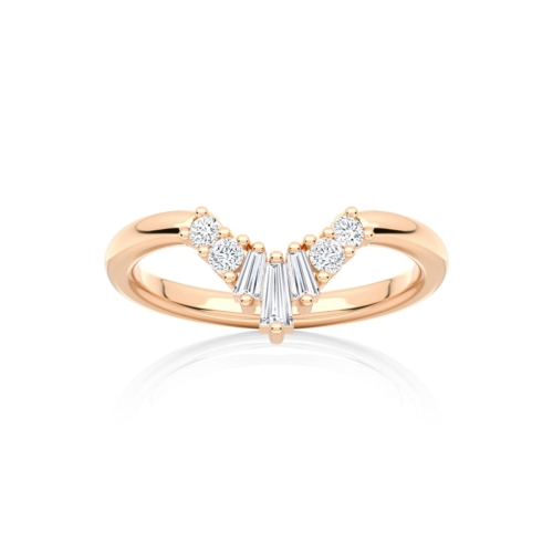 Serac Contoured Baguette Diamond Eternity Ring in Rose Gold