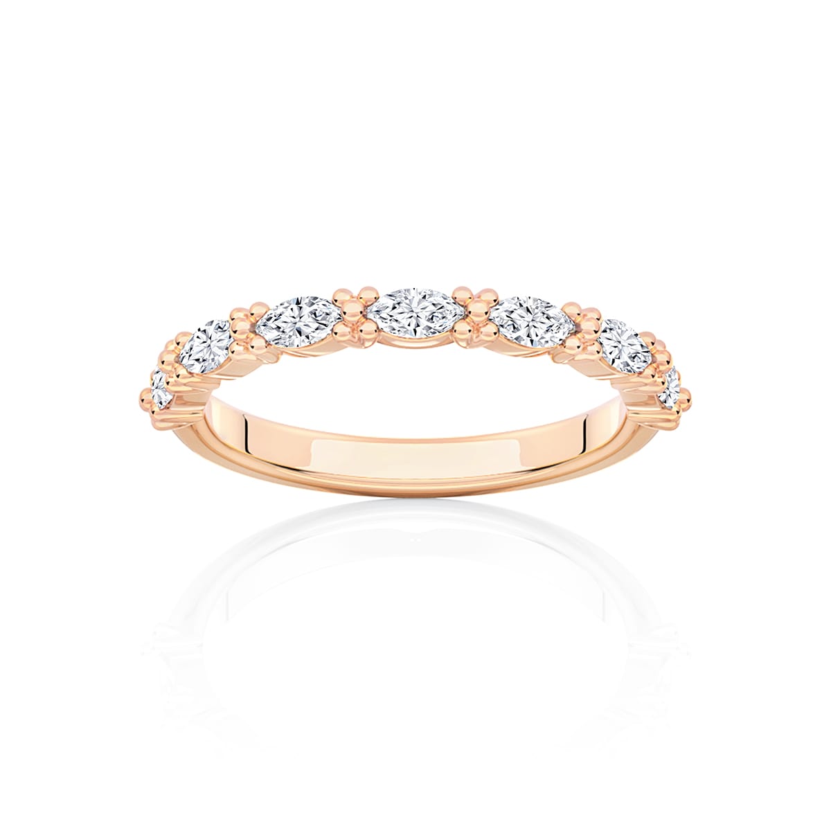 Diamond Classic Wedding Ring in Rose Gold | Daisy Chain