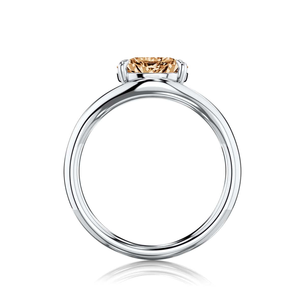 Oval Champagne Diamond Solitaire Engagement Ring in White Gold | Eyrie Champagne