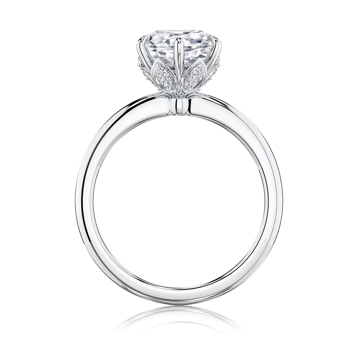 Round Diamond Solitaire Engagement Ring in White Gold | Hera