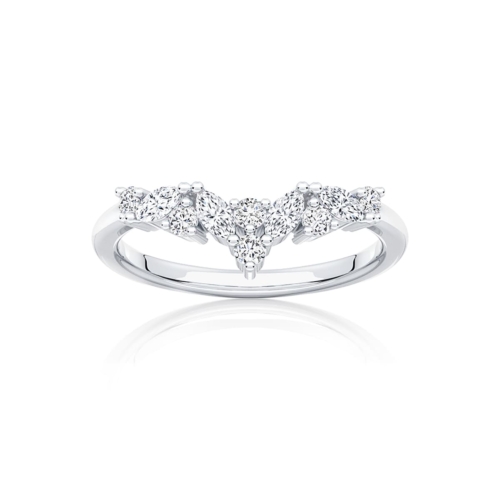 Diamond Contoured Eternity Ring in White Gold | Liana