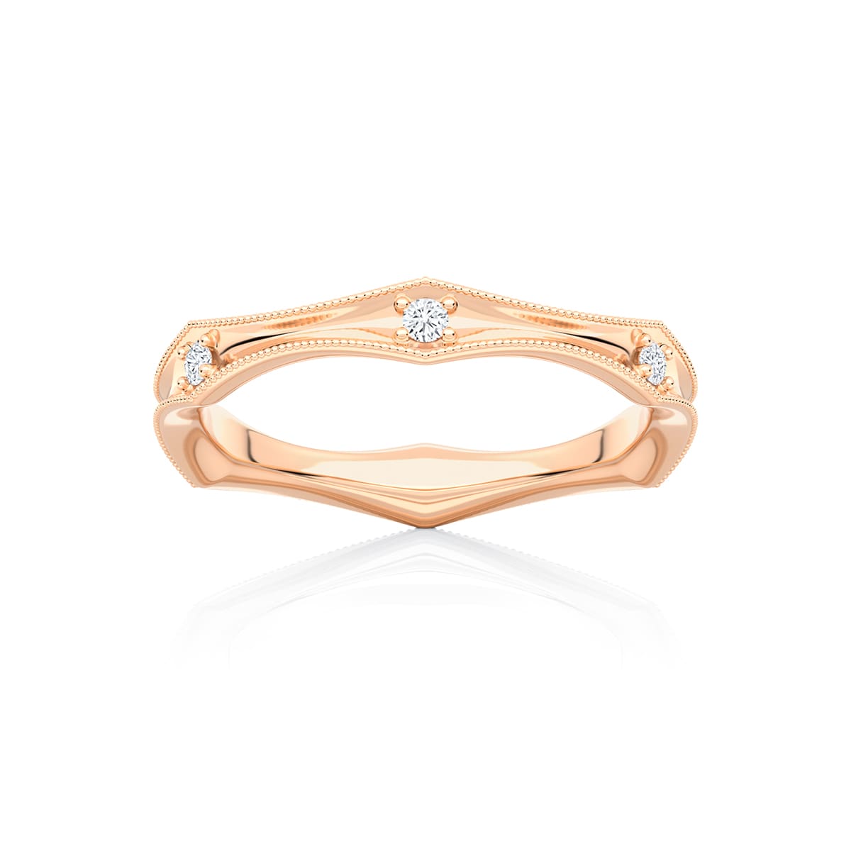 Diamond Classic Wedding Ring in Rose Gold | Mariel