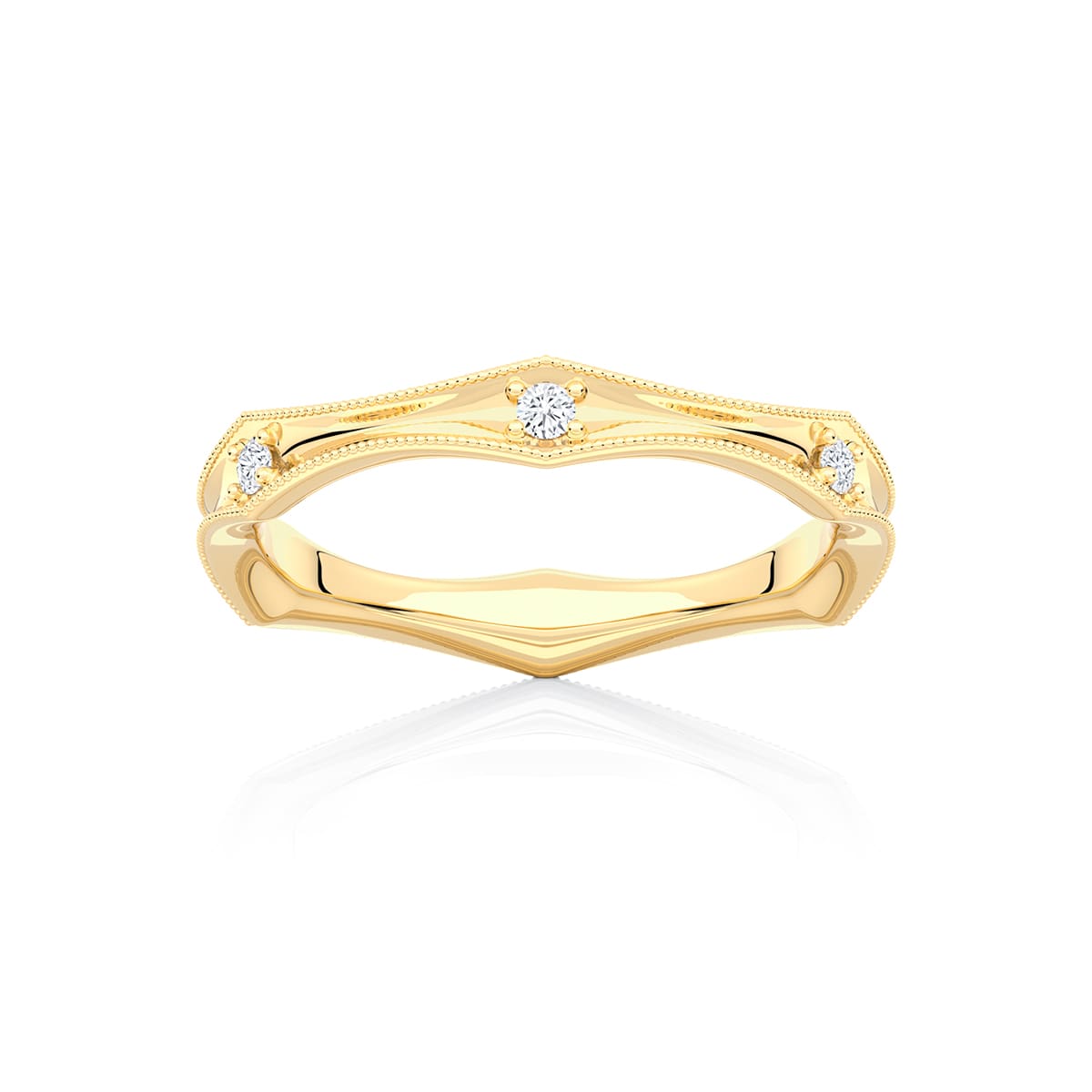 Diamond Classic Wedding Ring in Yellow Gold | Mariel