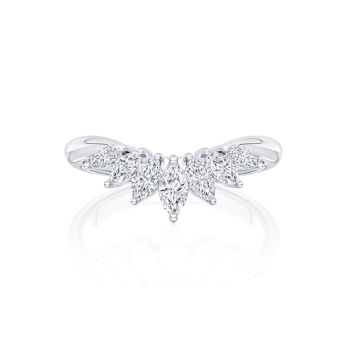 Diamond Contoured Eternity Ring in Platinum | Plume