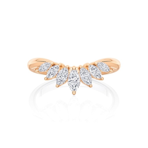 Diamond Contoured Eternity Ring in Rose Gold | Plume