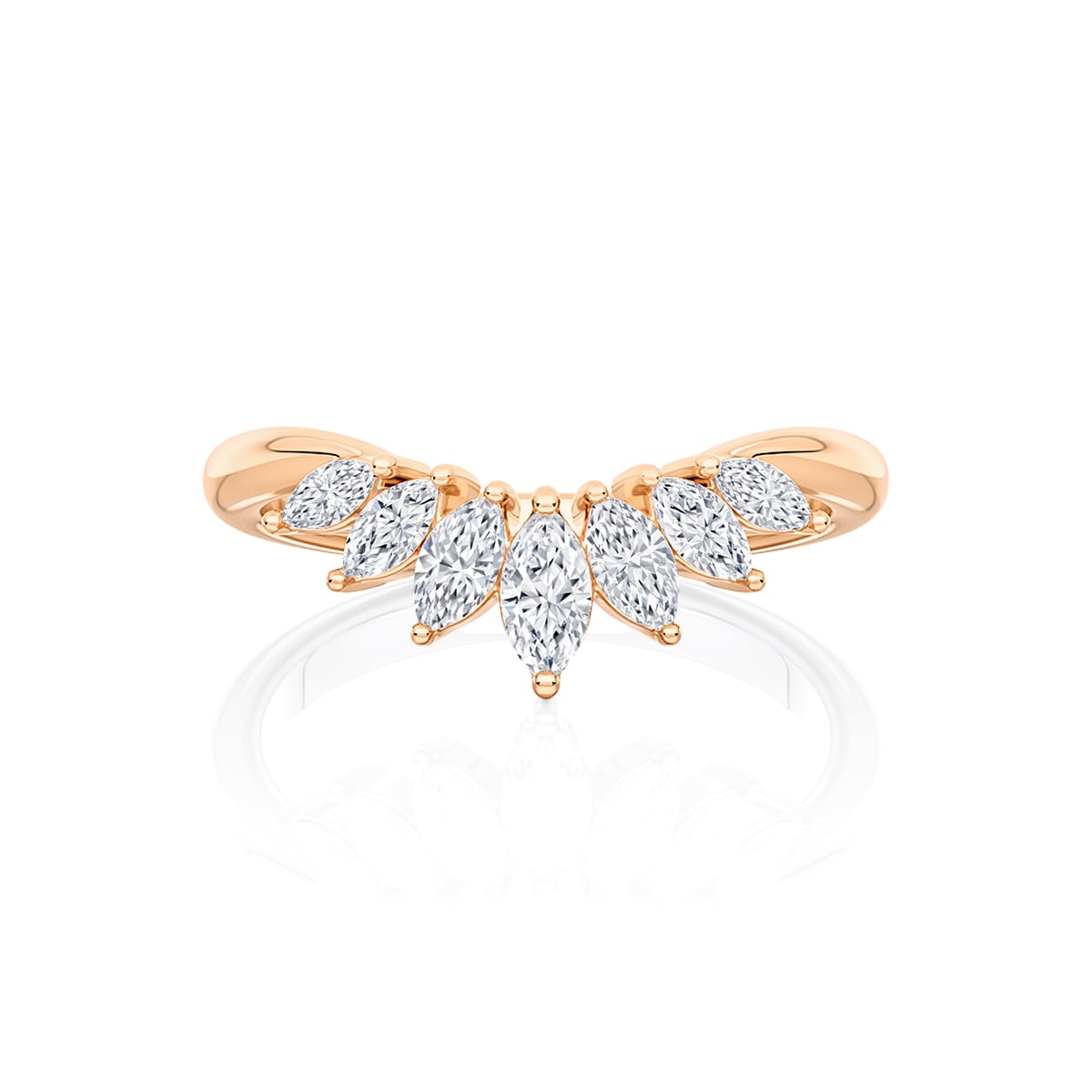 Diamond Contoured Eternity Ring in Rose Gold | Plume