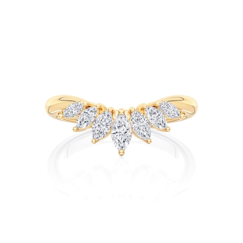Diamond Contoured Eternity Ring in Yellow Gold | Plume