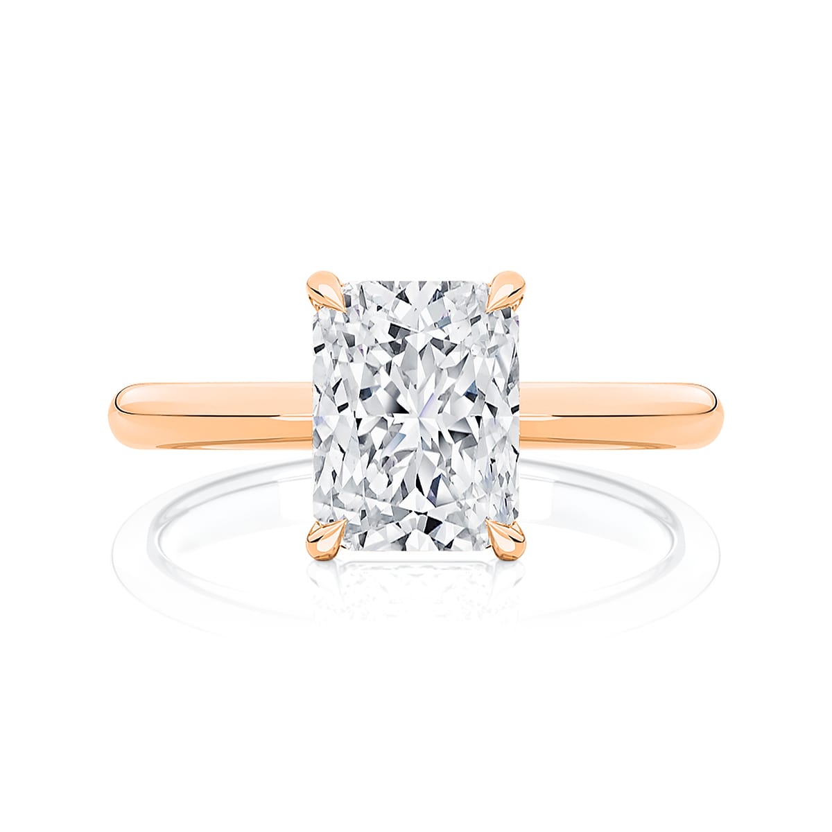 Radiant Diamond Solitaire Engagement Ring in Rose Gold | Thera