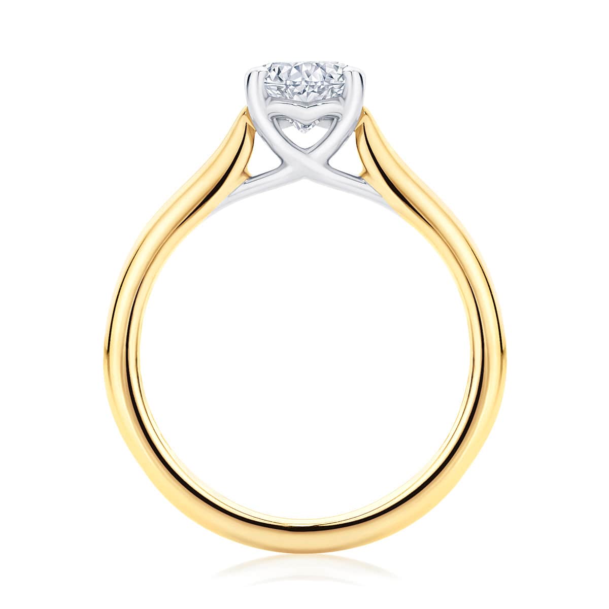 Diamond Engagement Ring With Side Stones in Yellow Gold | Accented Ballerina (Rect. Cushion)