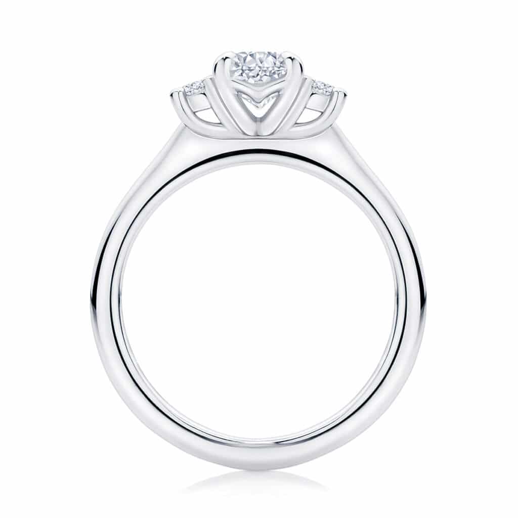 Diamond Three Stone Engagement Ring in Platinum | Arcadia (Rect. Cushion)