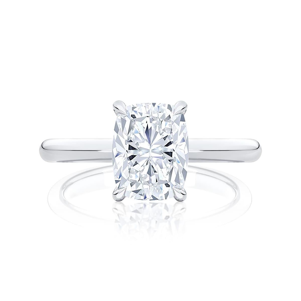 Diamond Solitaire Engagement Ring in Platinum | Attica (Rect. Cushion)