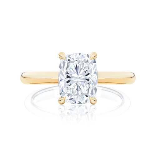 Diamond Solitaire Engagement Ring in Yellow Gold | Attica (Rect. Cushion)