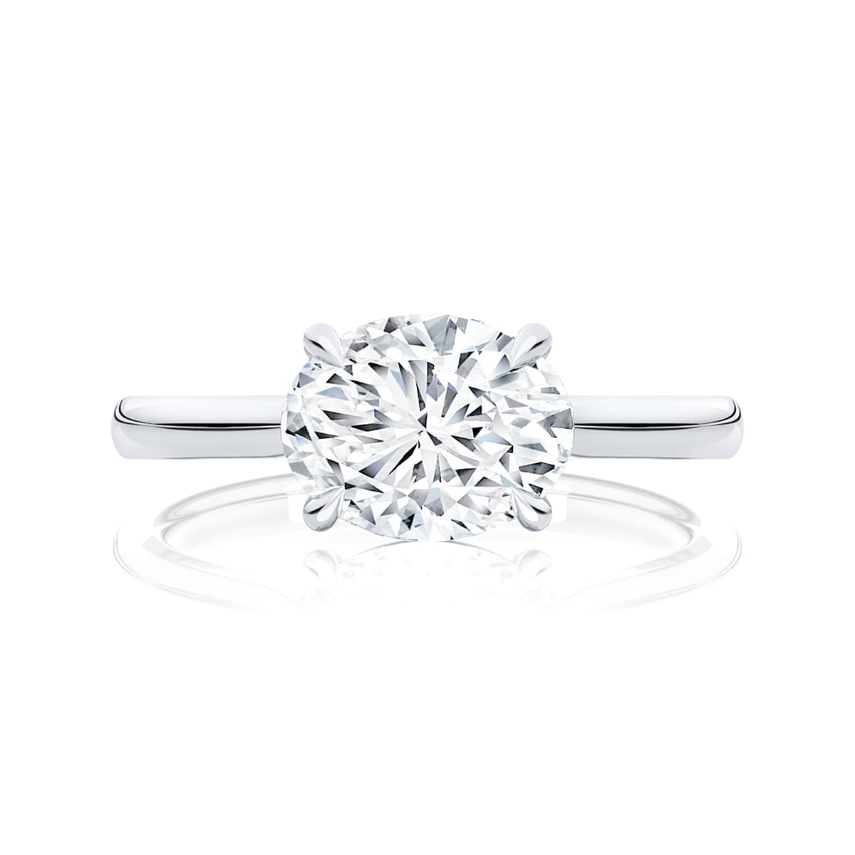 Oval Diamond Solitaire Engagement Ring in Platinum | Berlin