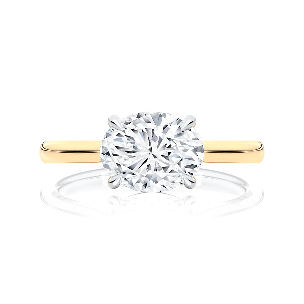 Oval Diamond Solitaire Engagement Ring in Yellow Gold | Berlin